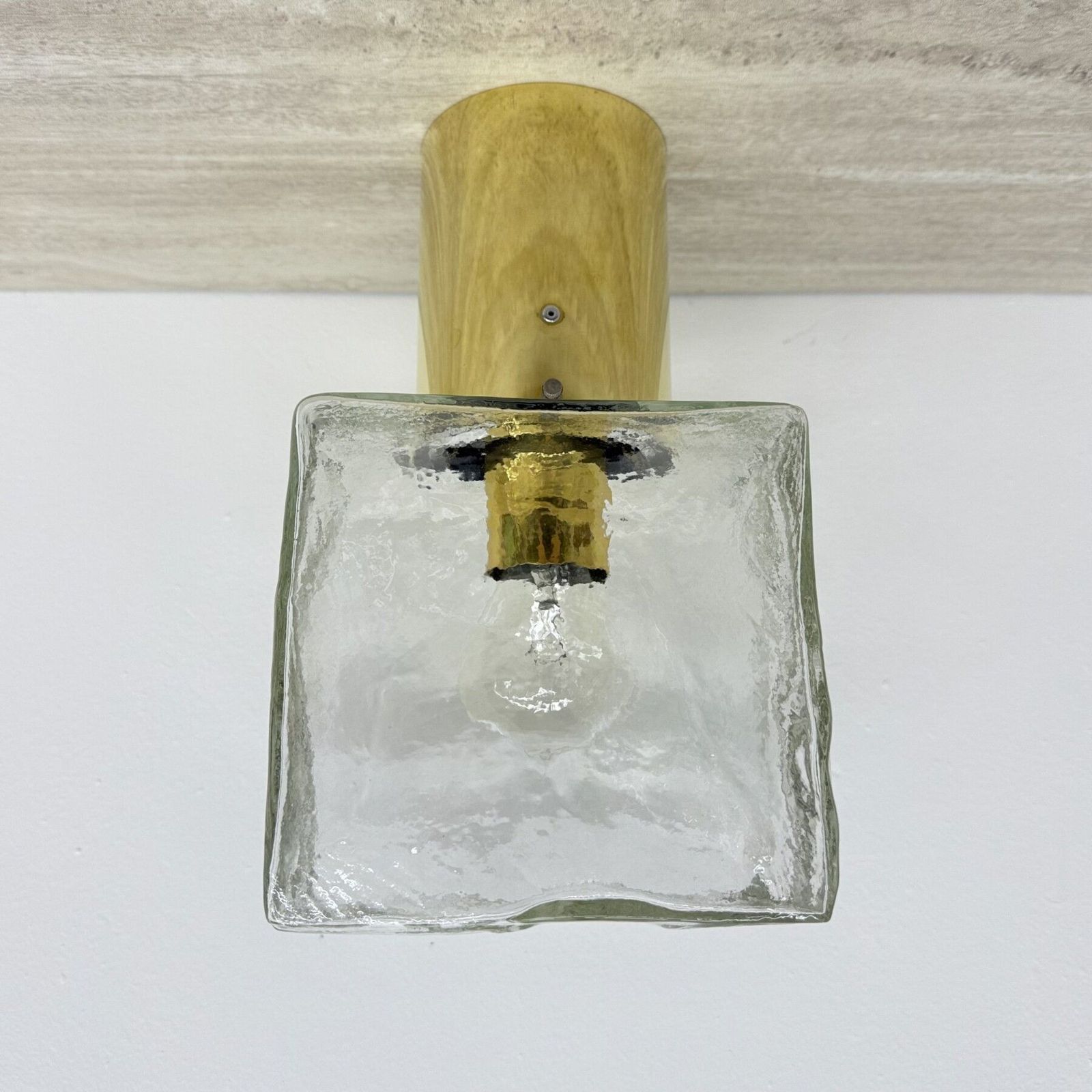 J.T. Kalmar Plafondlamp Van Matglas En Messing, Jaren 1970 photo Verlichting