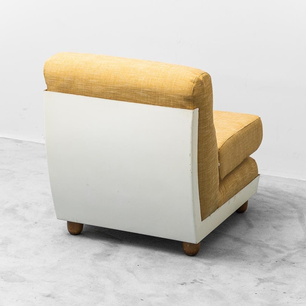 Pair Of Vintage Yellow Fabric Armchairs From The 1970s photo vintage