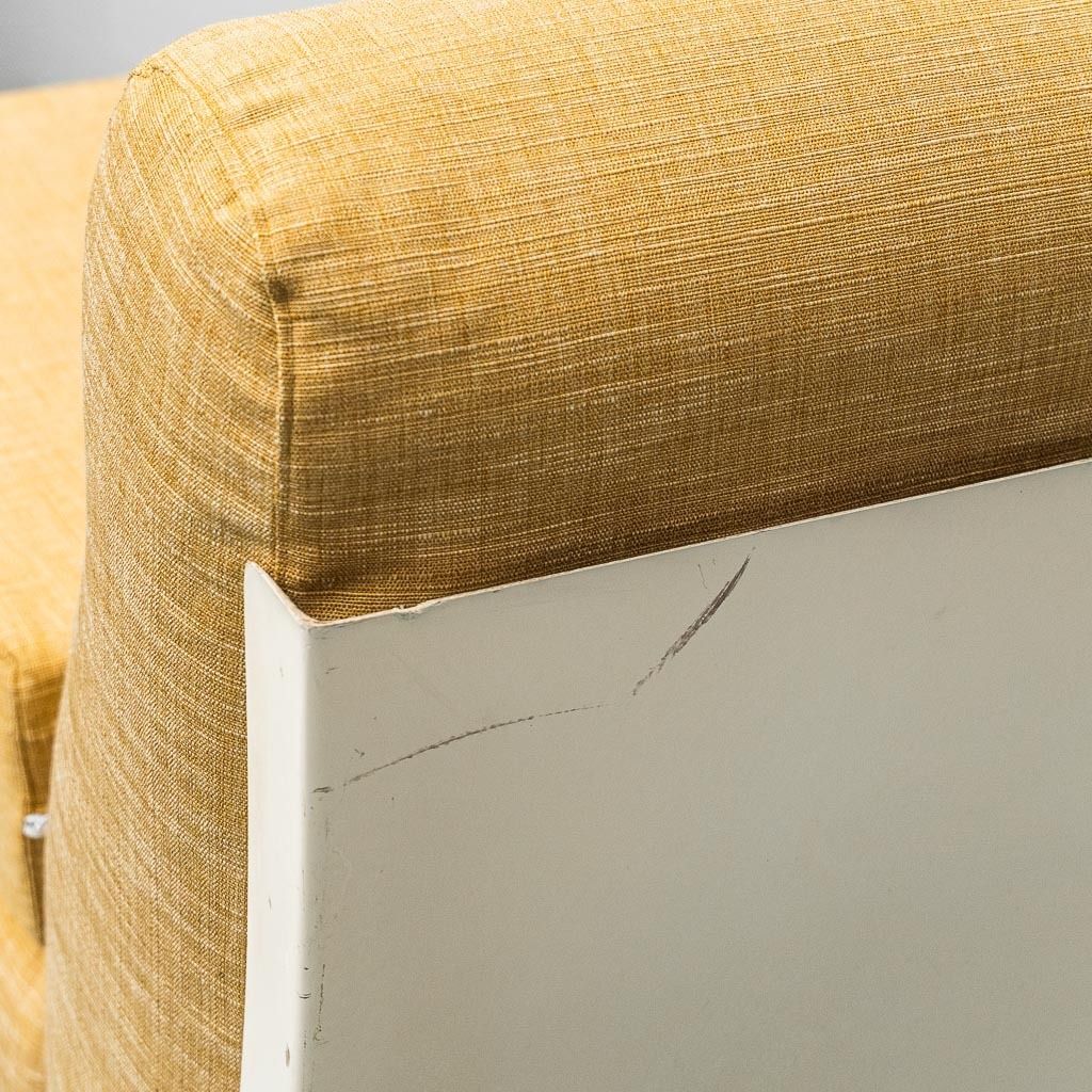 Furniture Pair Of Vintage Yellow Fabric Armchairs From The 1970s photo