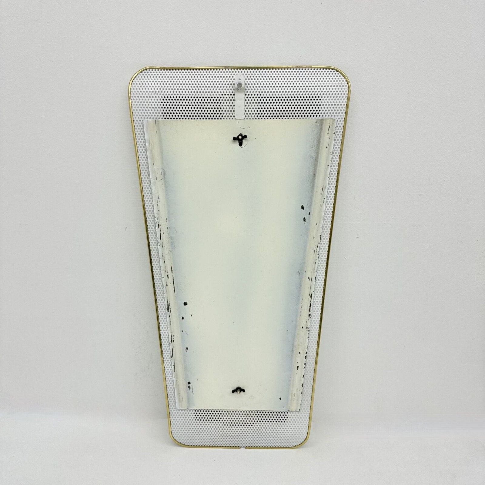 Mid Century Design Geperforeerde Metalen Spiegel, Ca. Jaren 1950 photo Woonaccessoires