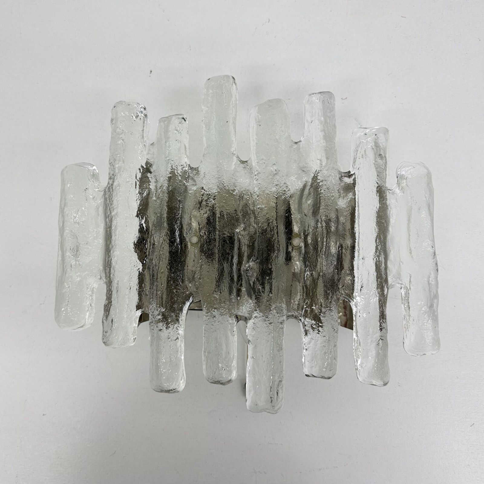 Wandlampen In Murano Ijsglas En Metaal Van J.T. Kalmar Voor Kalmar, Jaren 1960