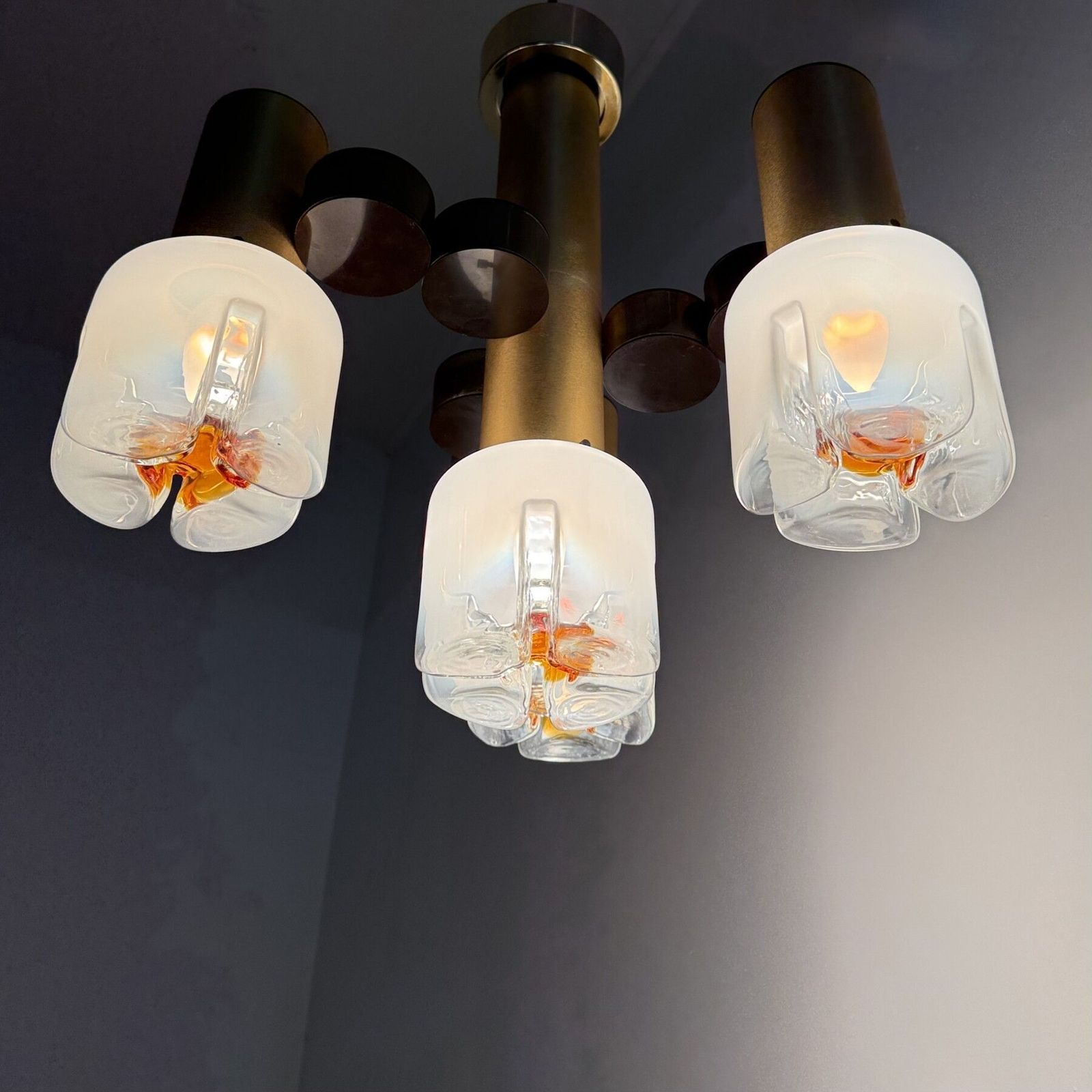photo vinterior Mid Century Design Italian Chandelier By Gaetano Sciolari , 1970s