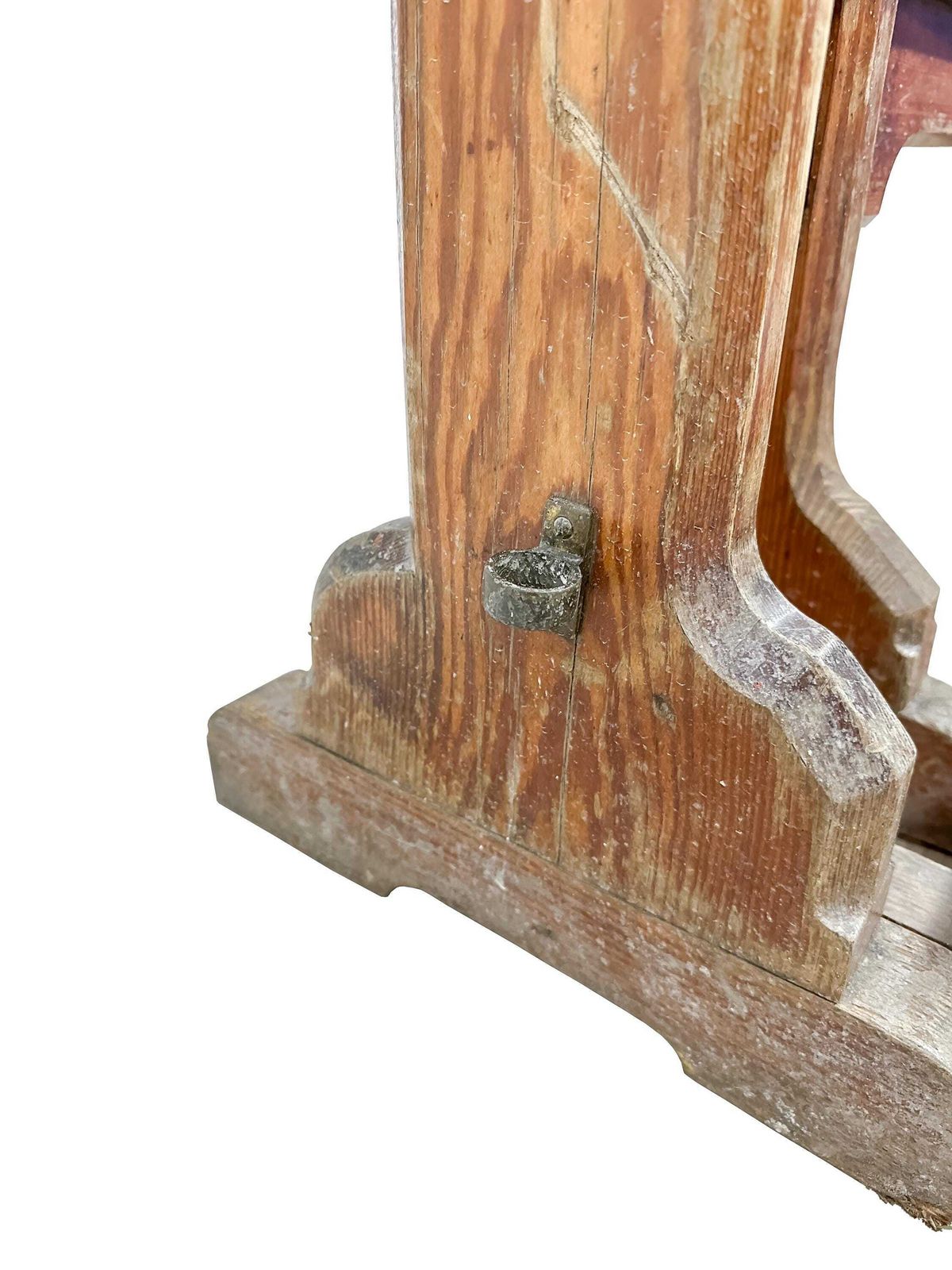 Antique Gothic Revival Victorian Double Prayer Kneeler (Prie Dieu)   Pitch Pine Mid 19th Century photo 185.0