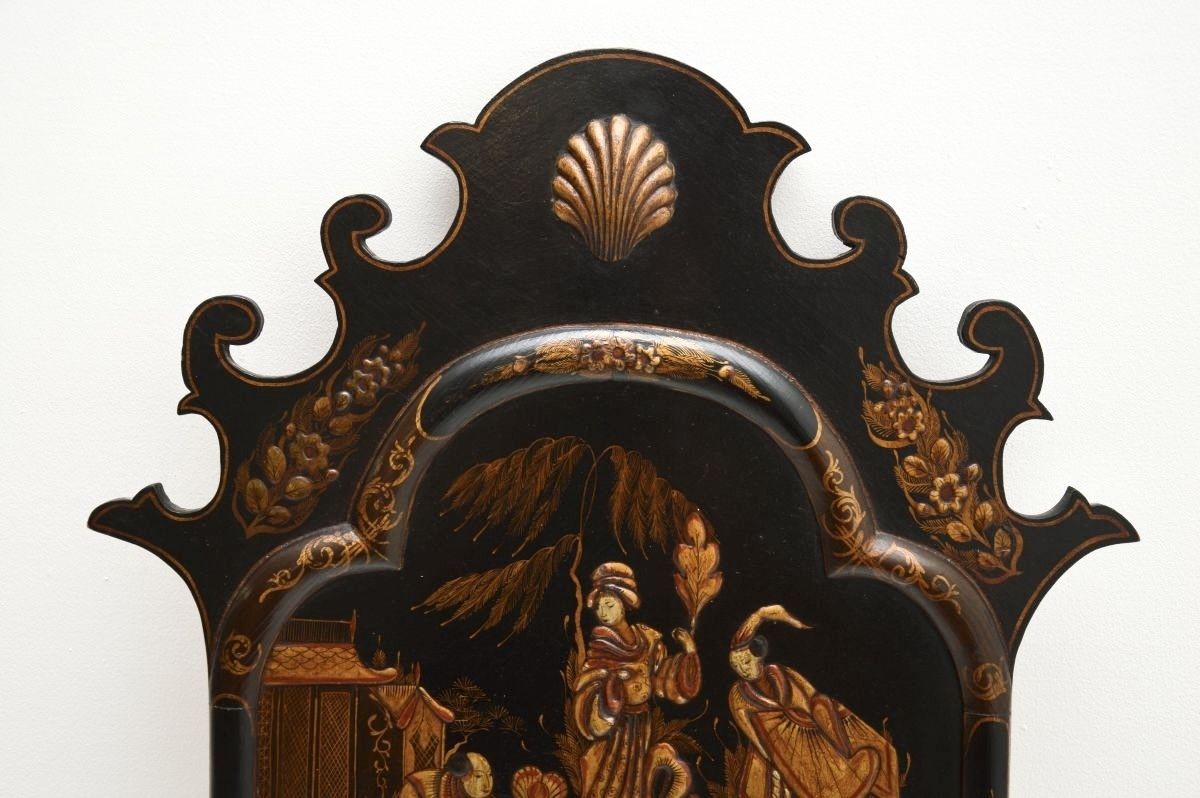 Antique Georgian Period Lacquered Chinoiserie Mirror photo vinterior