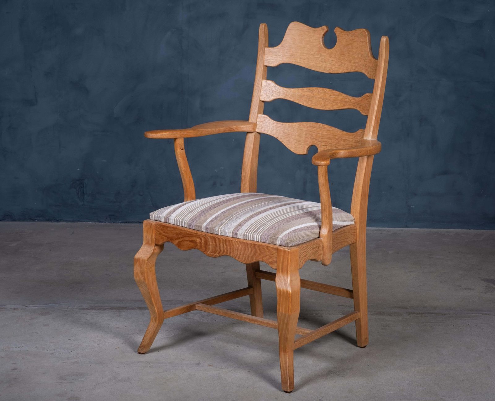 Mid Century Razorblade Fauteuil In Eiken, Ontworpen Door Henning Kjærnulf, Jaren 1960 photo for sale