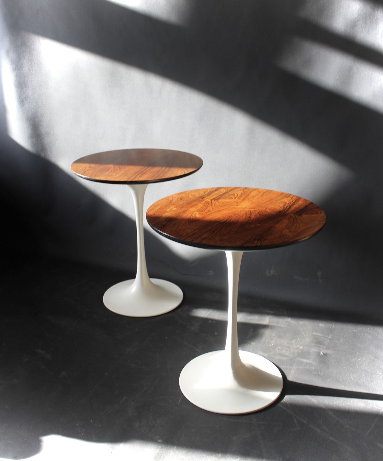 Pair Of Arkana Tulip Based Rosewood Side Tables