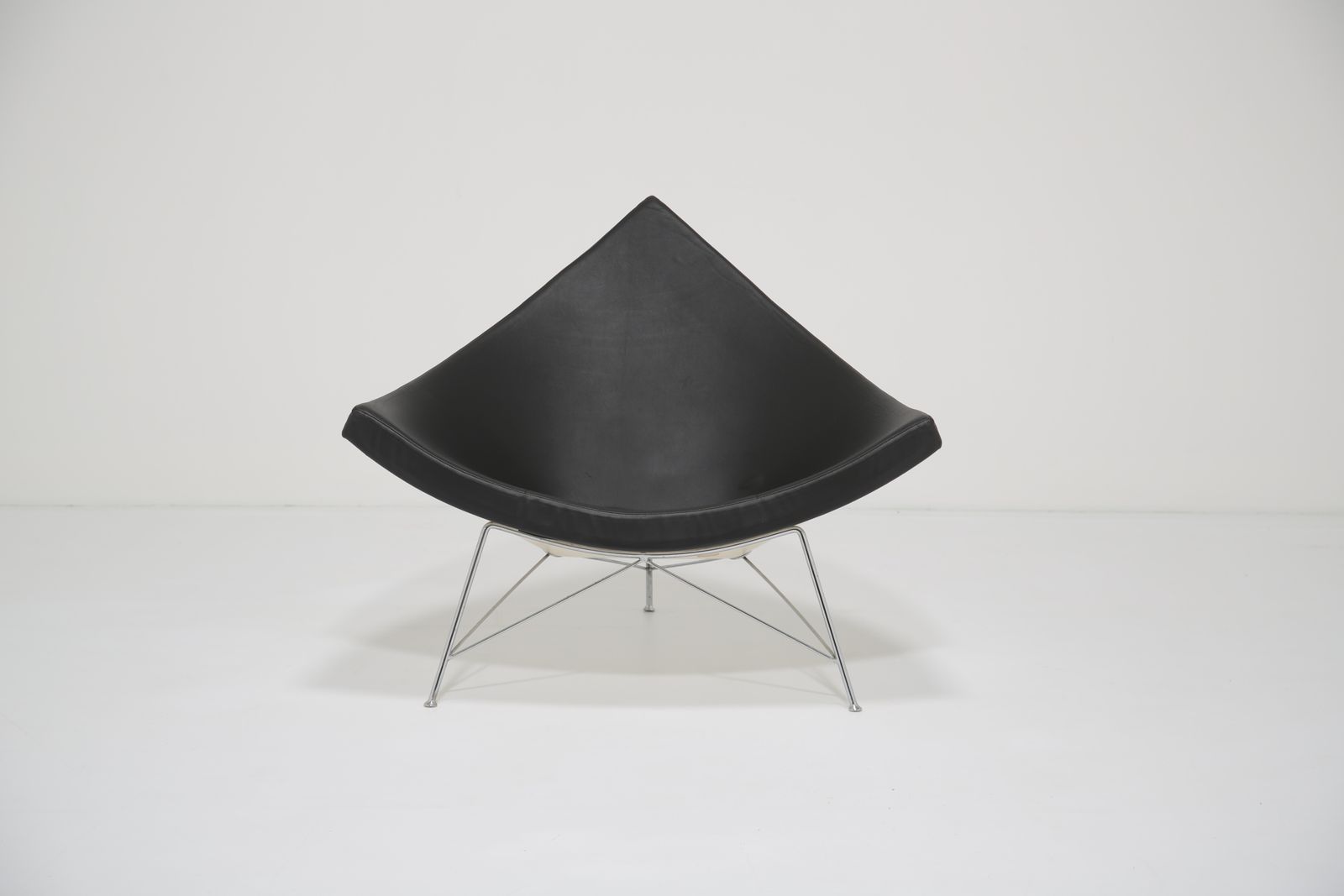 Iconic Black Leather And Fiberglass Lounge Chair 'Coconut' By George Nelson For Vitra photo 1795.0