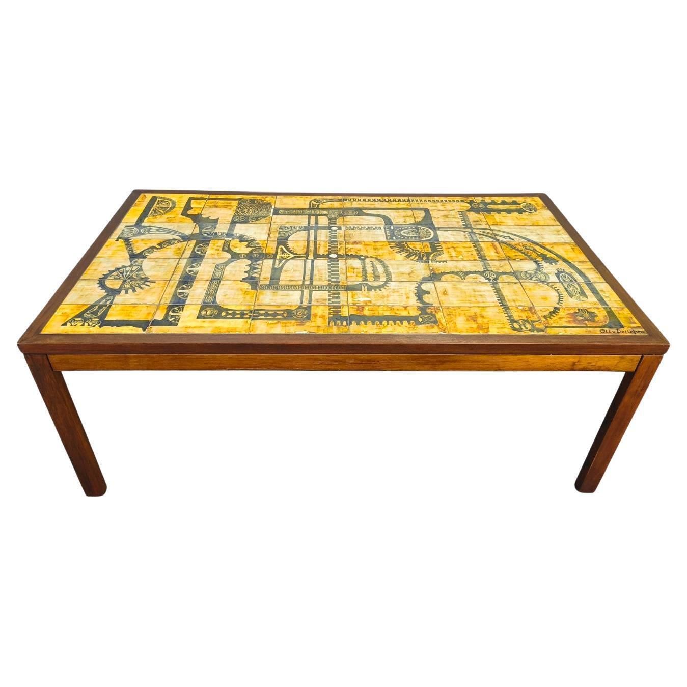 Haslev Wood And Tile Coffee Table By Otto Detlefsen, 1960s