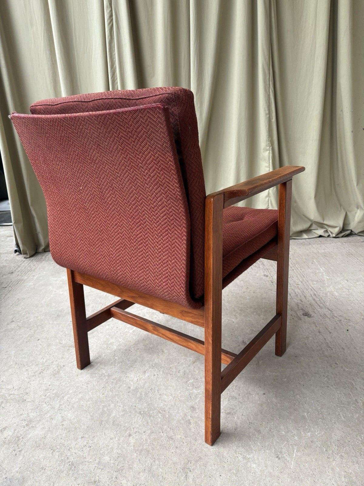 photo for sale Vtg Late Mid Century Oak Chair Side Armchair  Danish Scandi Retro R1087