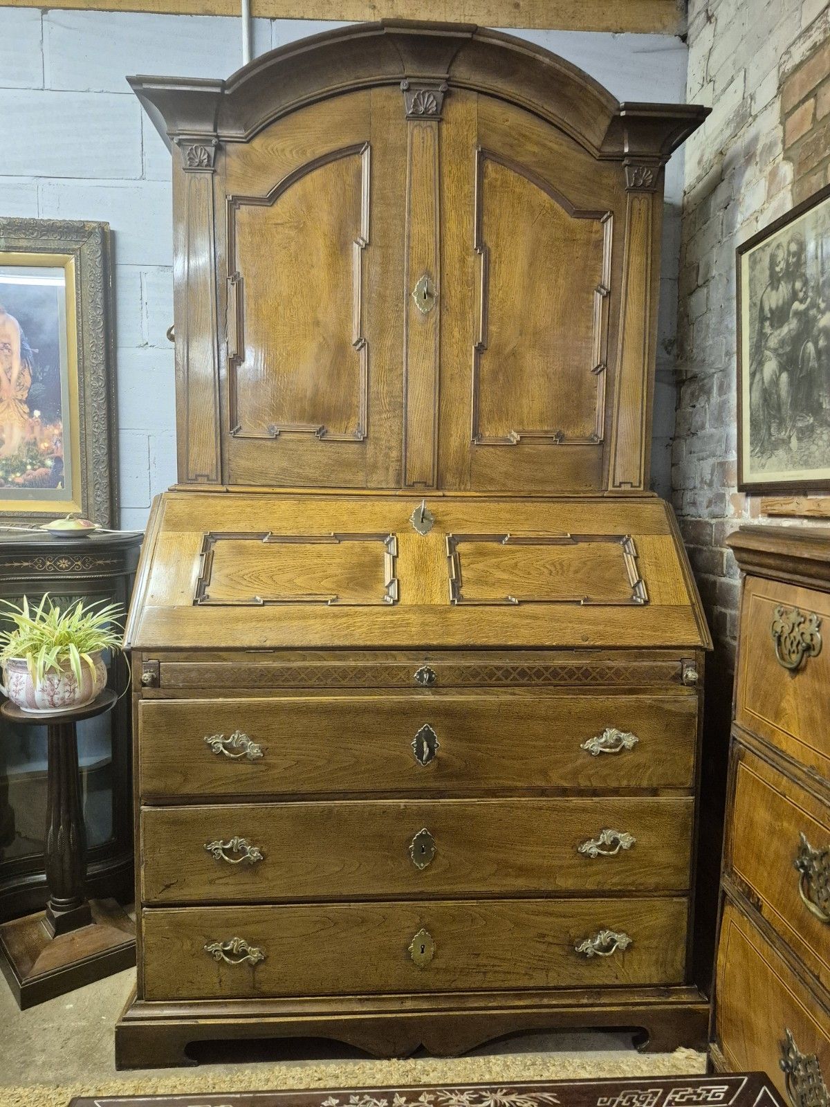 A Magnificent Danish 18th Century Baroque Bureau Cupboard Chest "Chatol" photo for sale