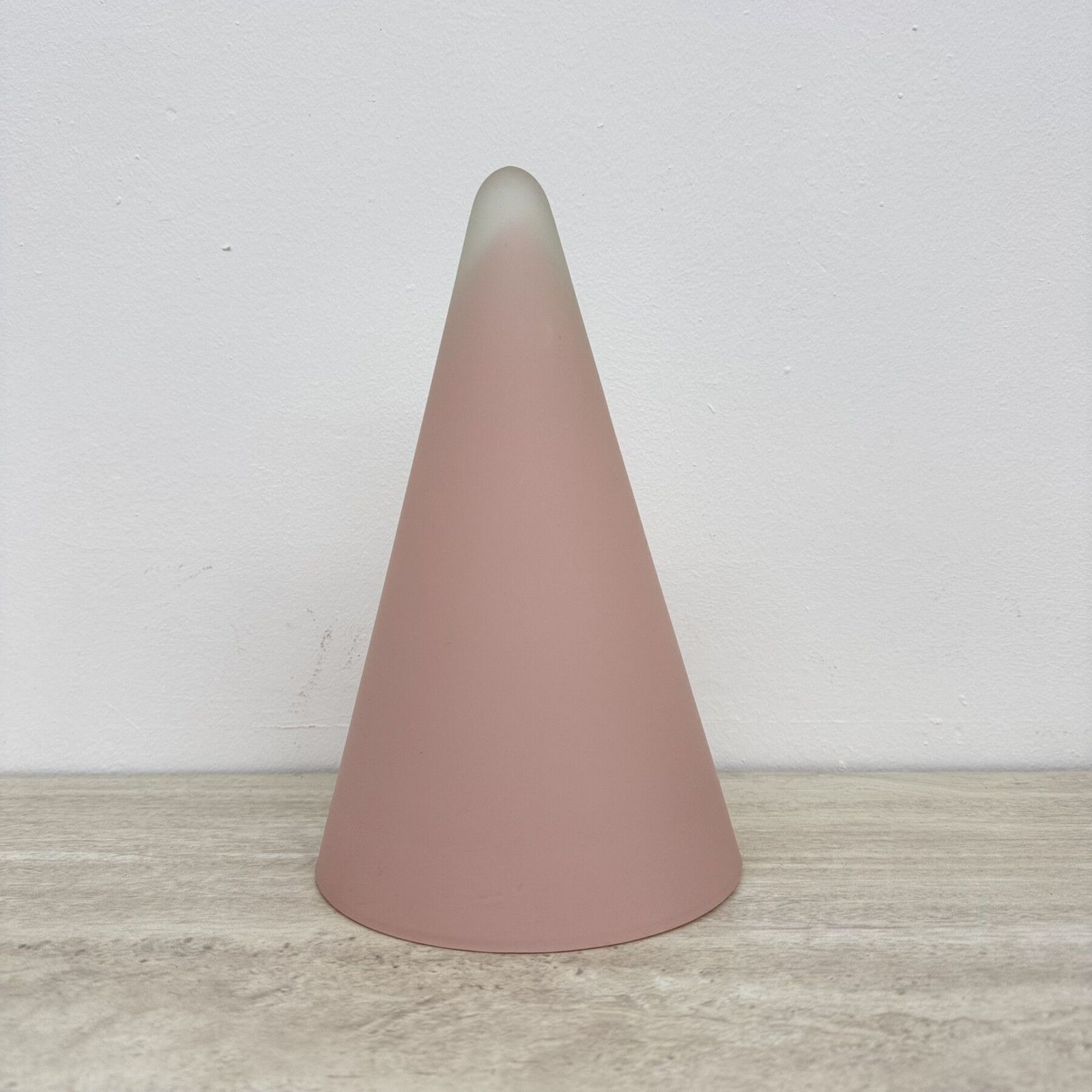 Matte Pink Glass Sce Teepee Table Lamp 1970's France photo 244.0