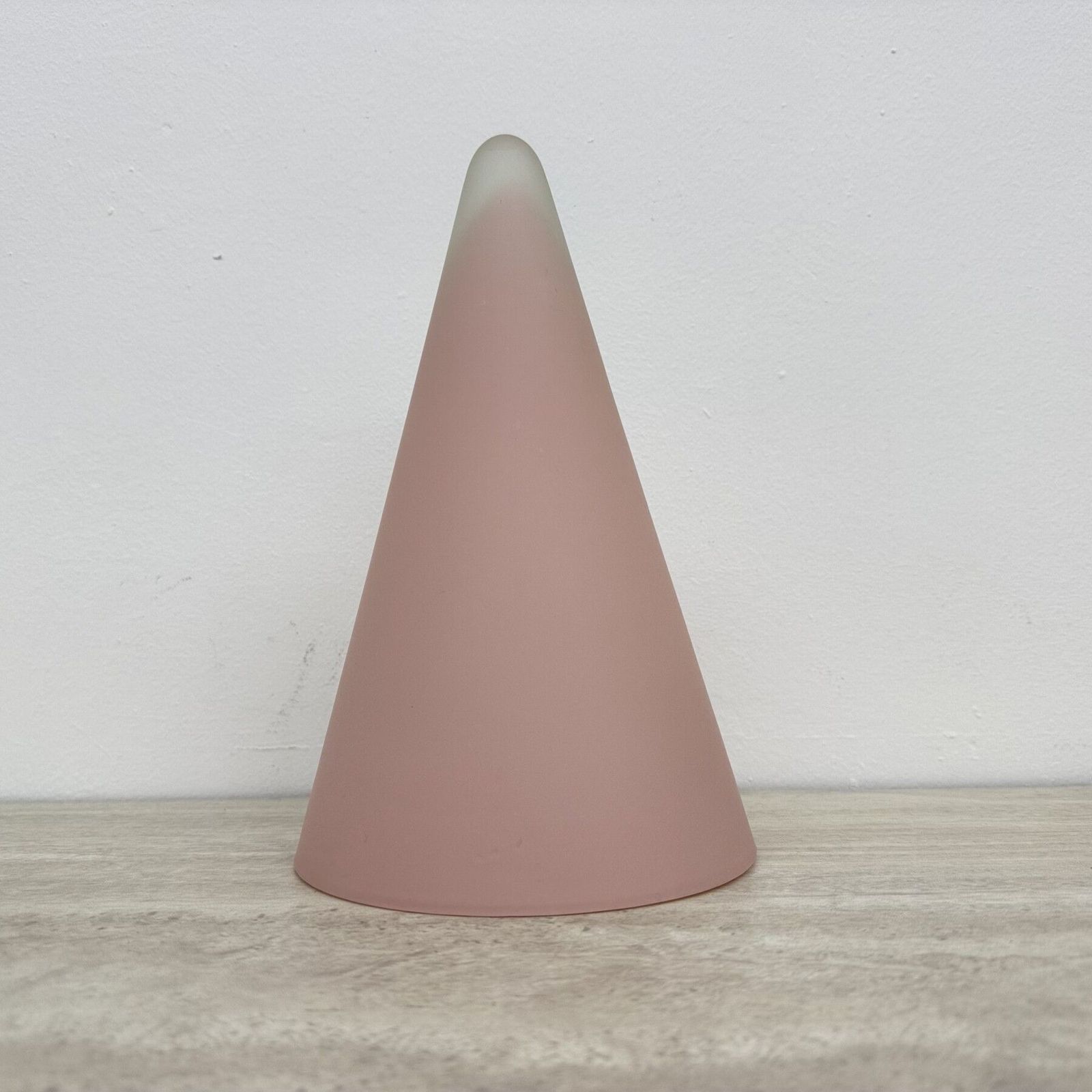 Matte Pink Glass Sce Teepee Table Lamp 1970's France photo vinterior