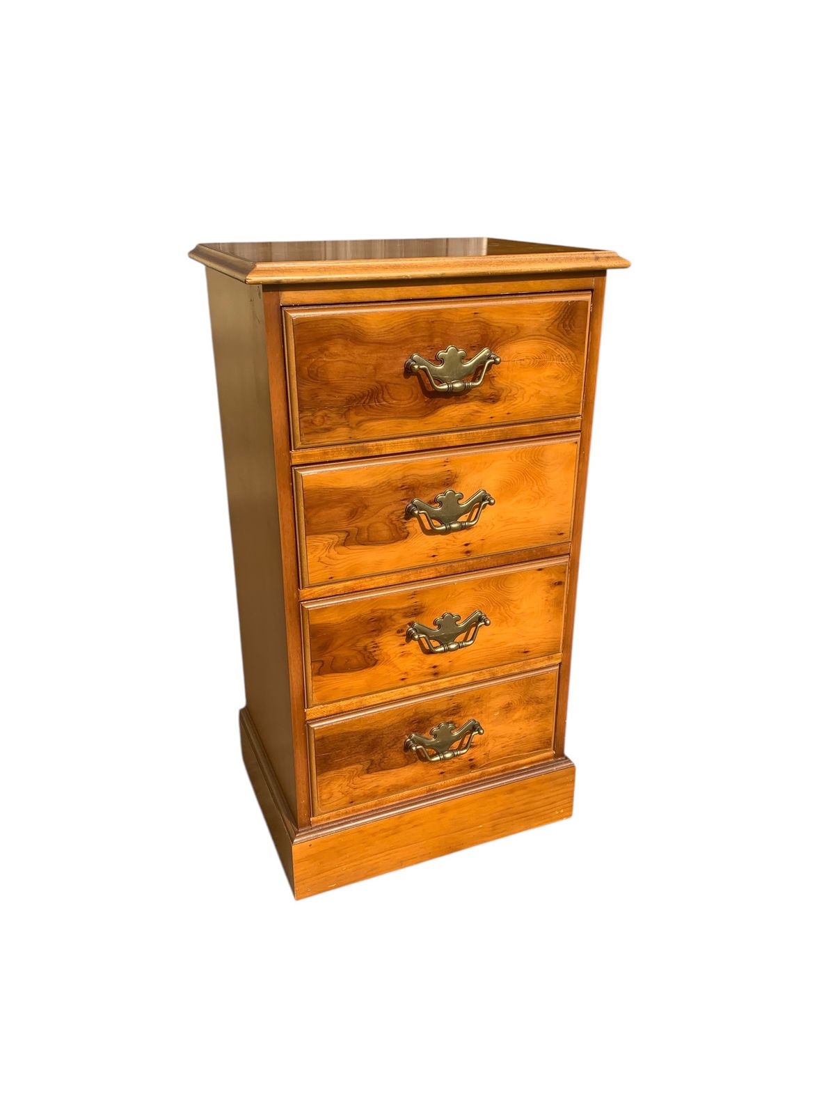Vintage Georgian Style Yew Chest Of Drawers photo for sale