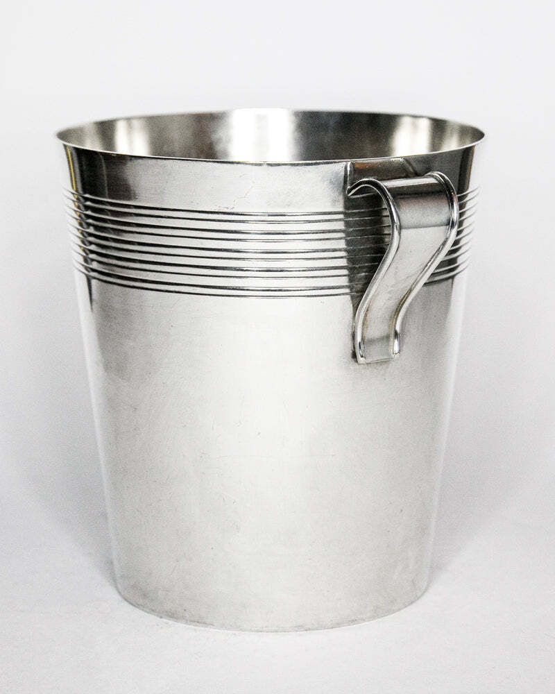 Vintage Art Deco Verzilverde Champagnekoeler photo furniture