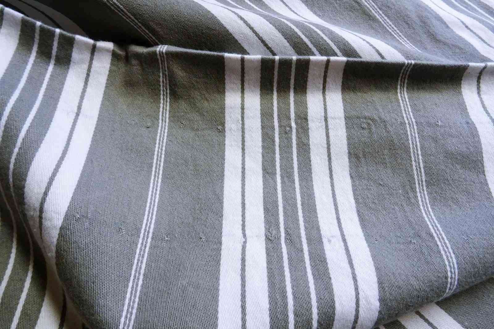 Four Metres Of French Grey Stripe Cotton Twill Ticking photo Textiles