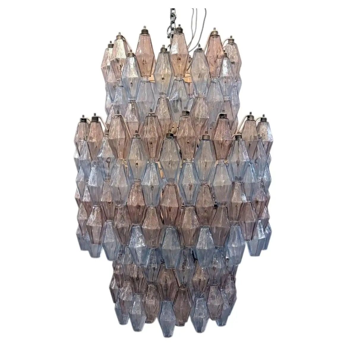 Mid Century Murano Chandelier “Polyhedr” By Carlo Scarpa For Venini, Italy