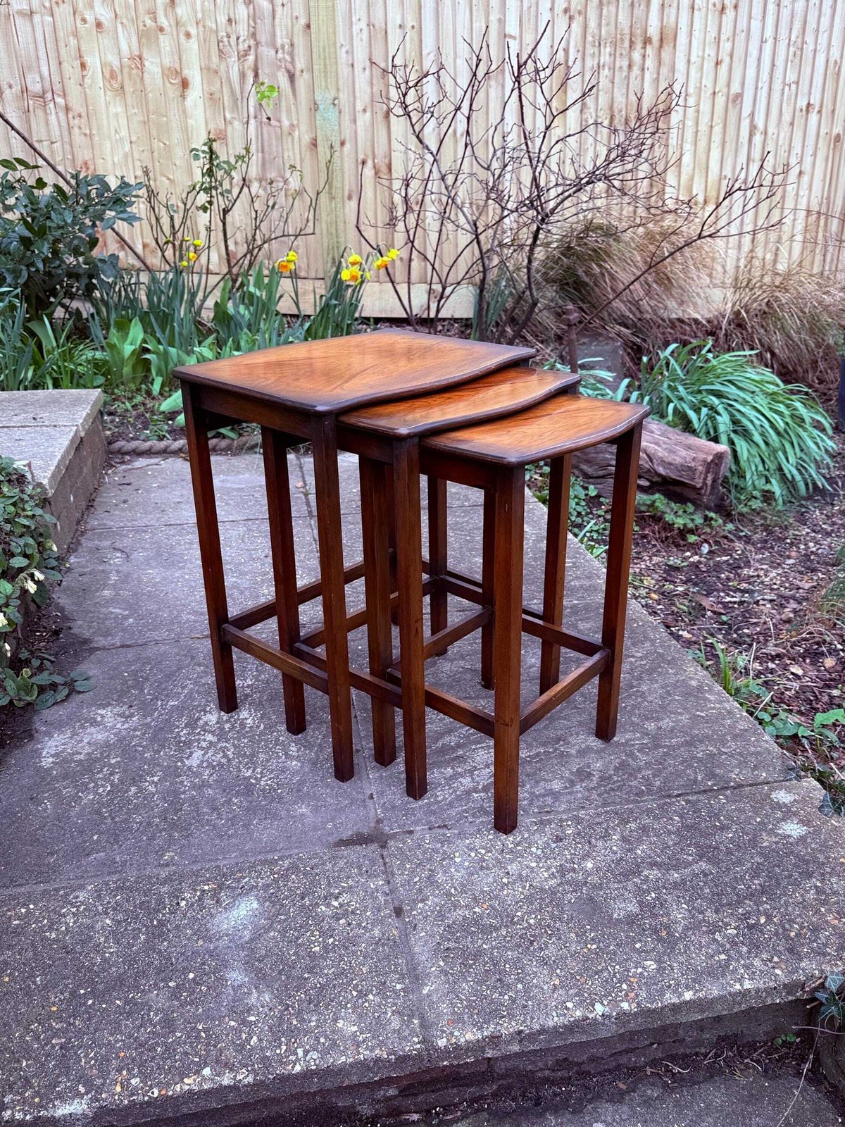Mid Century 1960s Teak Nest Of Tables Scandinavian Style Occasional Tables (3 Tables) photo furniture