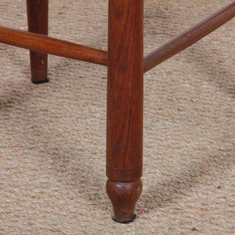Set Of 4 Wooden Chairs With Straw Seats, French Craftsmanship, 1950 photo vintage