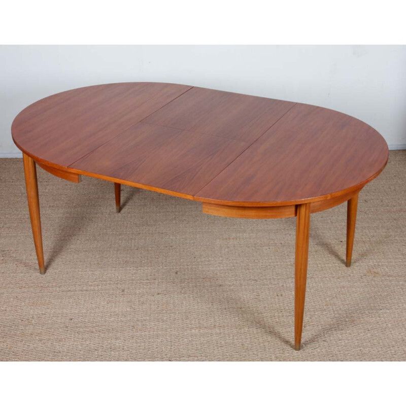 Round, Extendable Wooden Dining Table, 1960 photo vinterior