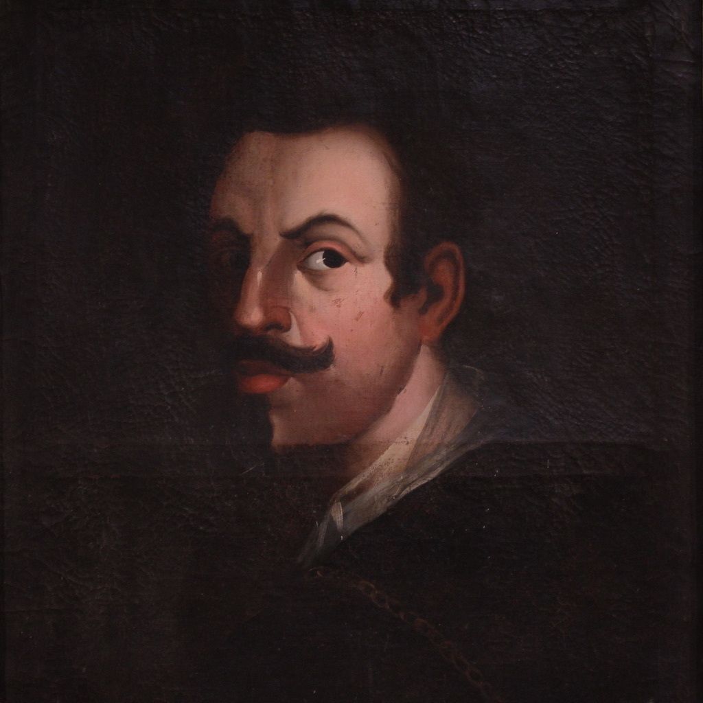 Antique Spanish Painting Portrait Of A Gentleman From The 18th Century photo furniture