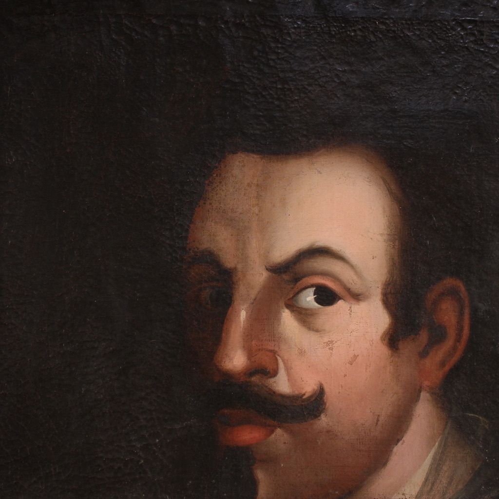 Art Antique Spanish Painting Portrait Of A Gentleman From The 18th Century photo