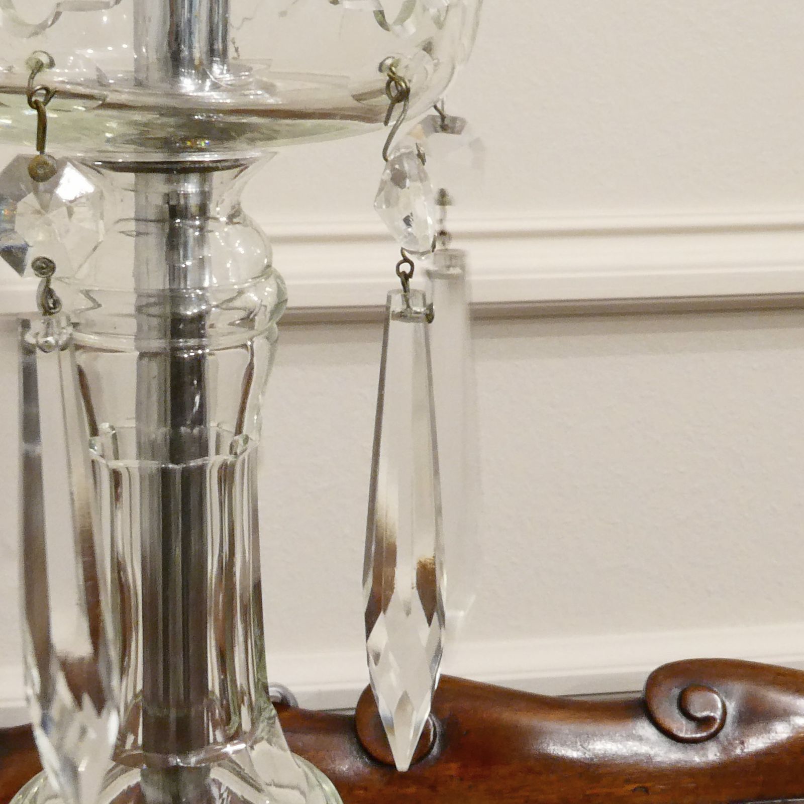 Italian Art Deco Cut Crystal Glass Table Lamp photo buy