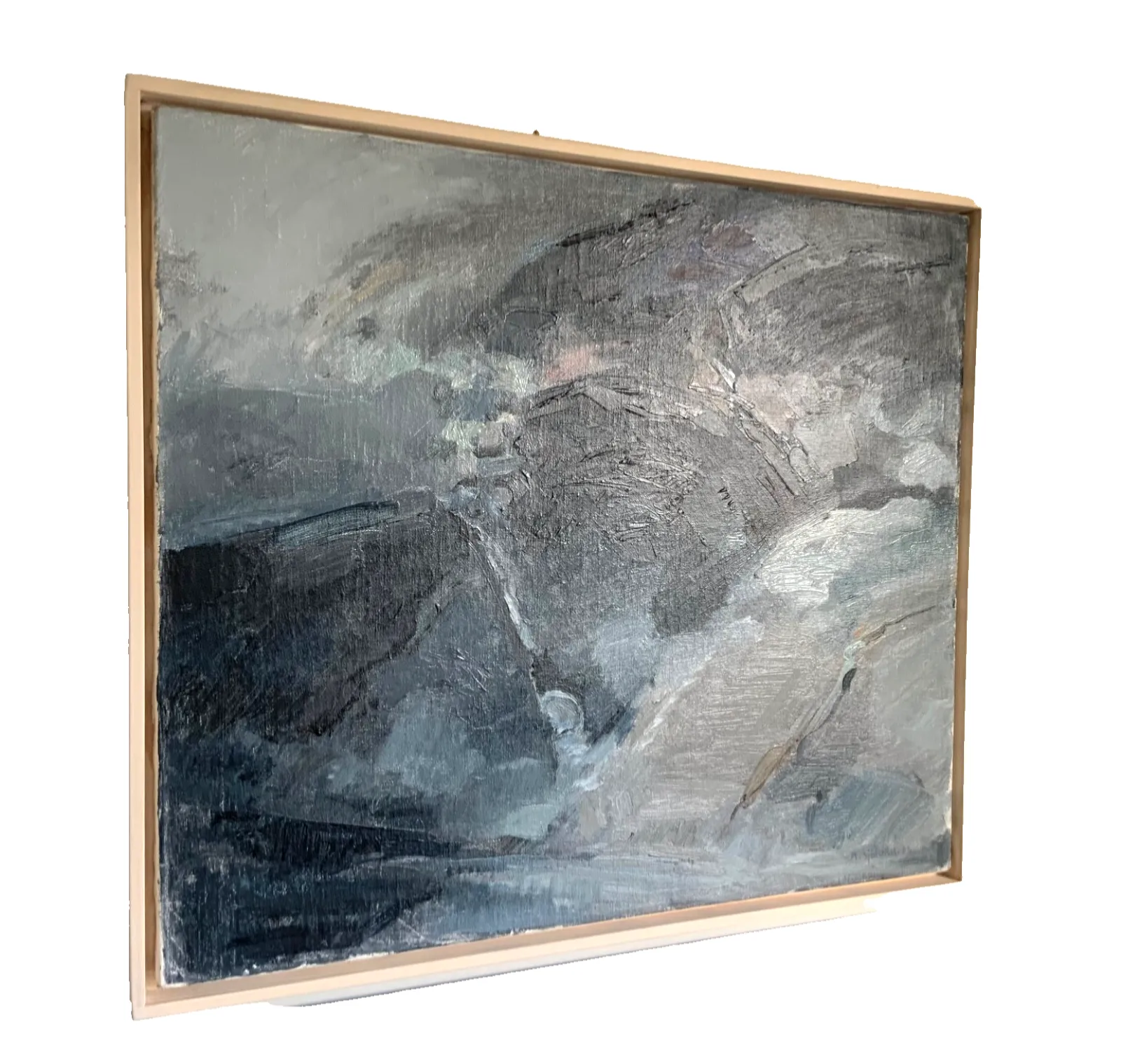 Oil Painting On Canvas, Contemporary Abstract, M.Sjolund 1983 photo furniture
