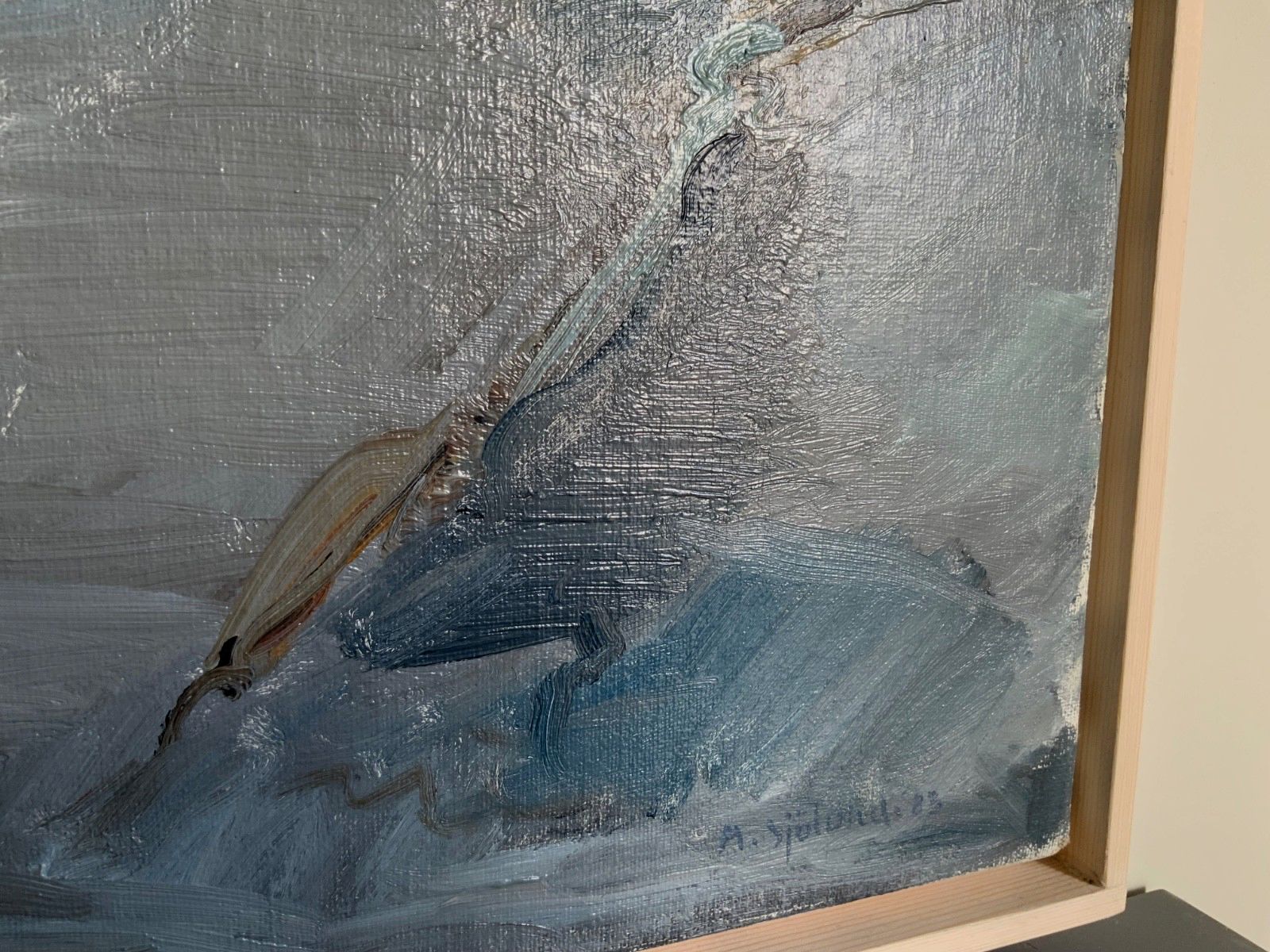 Oil Painting On Canvas, Contemporary Abstract, M.Sjolund 1983 photo 551.0