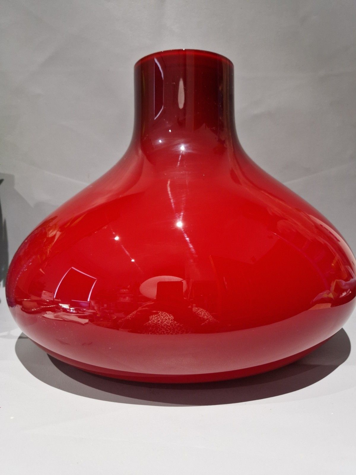 Nigel Coates Salviati Large Oversized Red Cased Italian Murano Glass Vase Signed