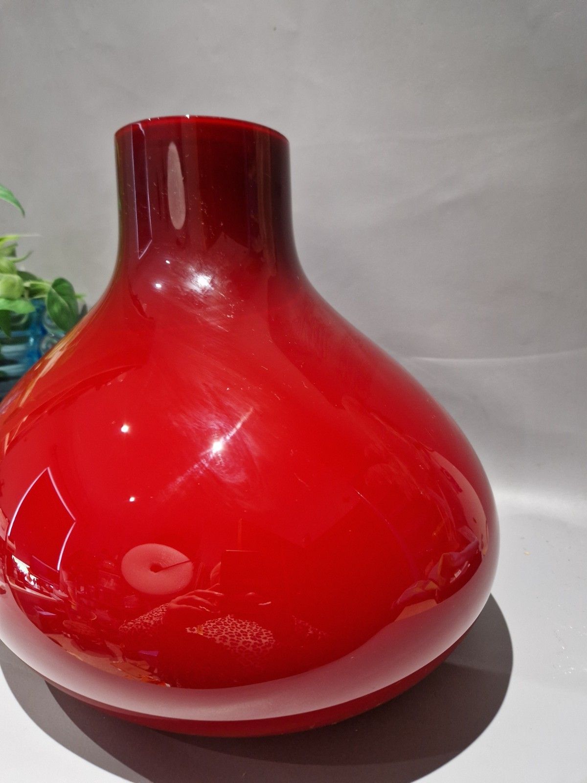 Nigel Coates Salviati Large Oversized Red Cased Italian Murano Glass Vase Signed photo buy