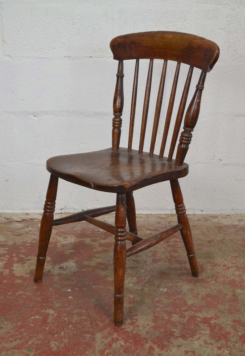 A 19th Century Farmhouse/Country Cottage Spindle Back Chair photo for sale
