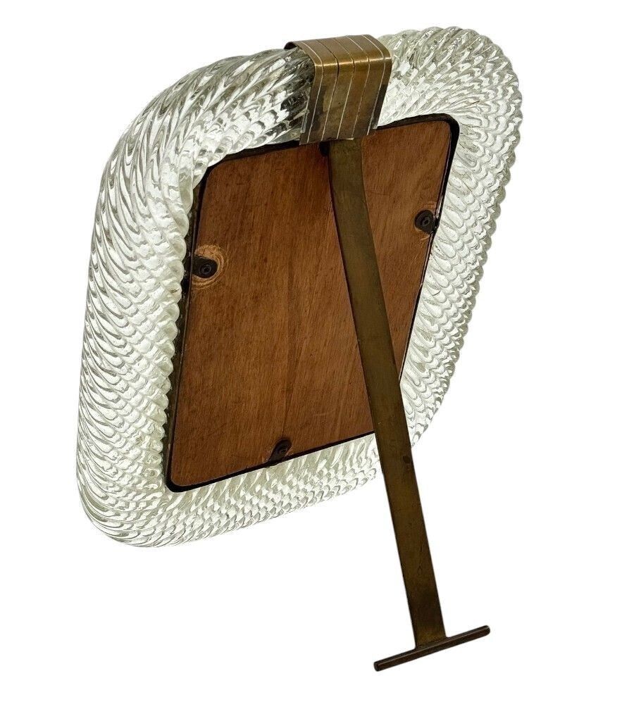 An Orignal 1940s Murano Hand Blown, Torchon Glass Picture Frame By Barovier & Toso photo vinterior