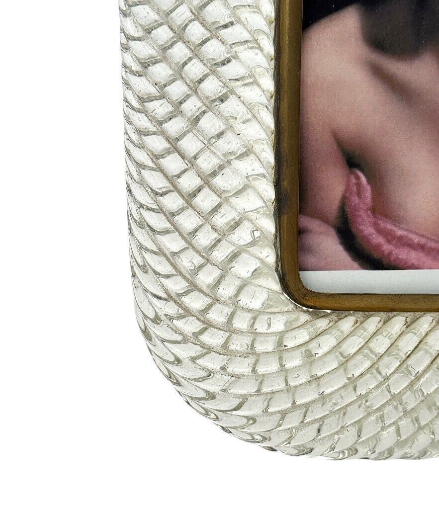photo for sale An Orignal 1940s Murano Hand Blown, Torchon Glass Picture Frame By Barovier & Toso