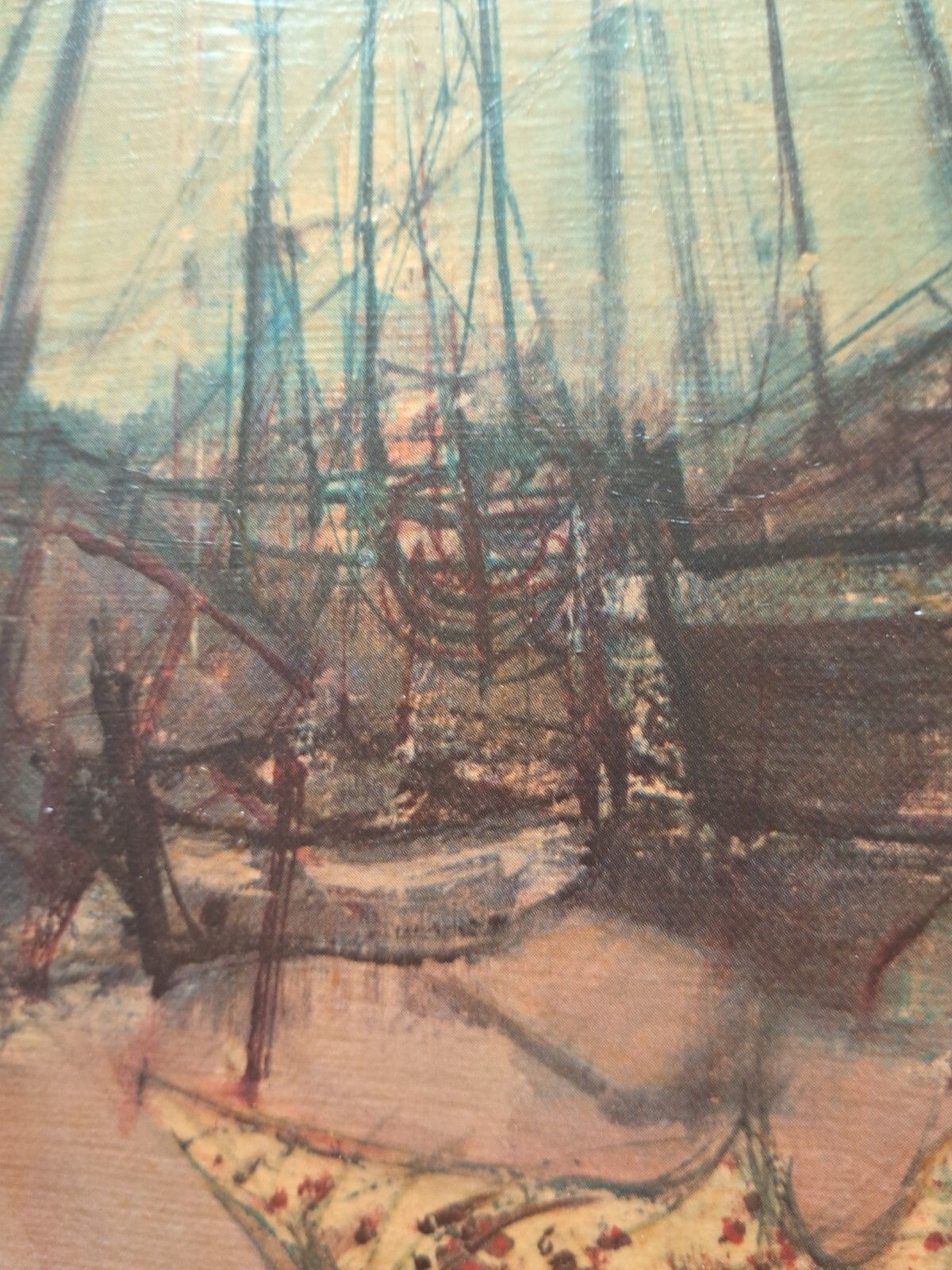 Mcm Painted Print Canvas Jean Baptiste Valadie Fishermans Children Modernist photo 70.0