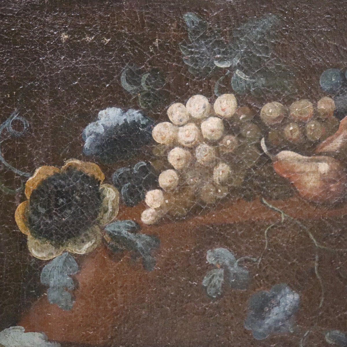 Still Life With Flowers And Fruits, 1700s, Oil On Canvas photo for sale