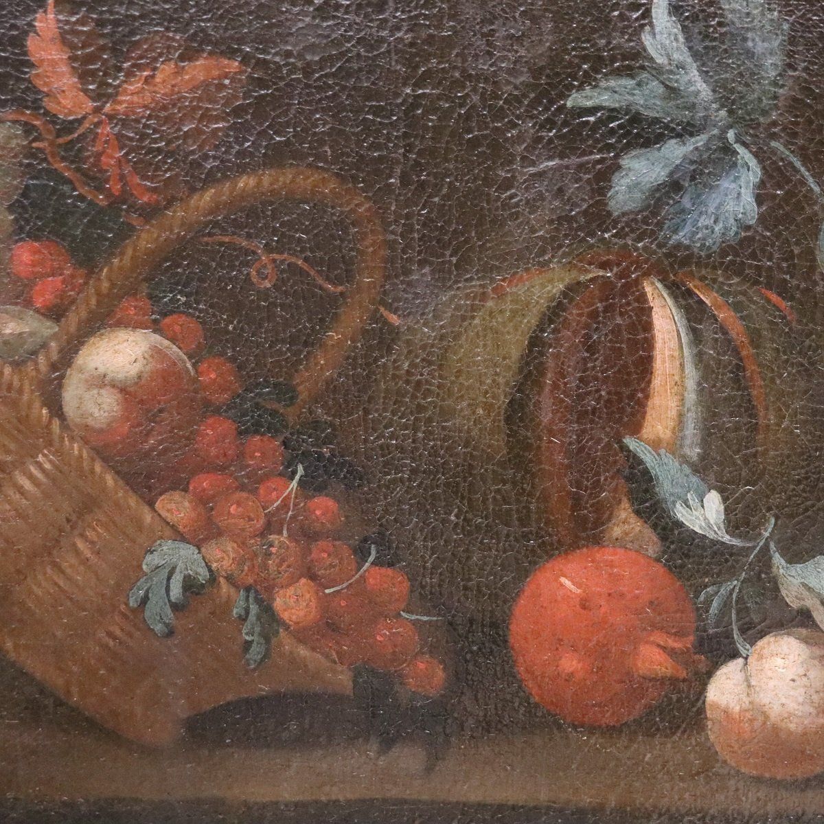 Still Life With Flowers And Fruits, 1700s, Oil On Canvas photo Art