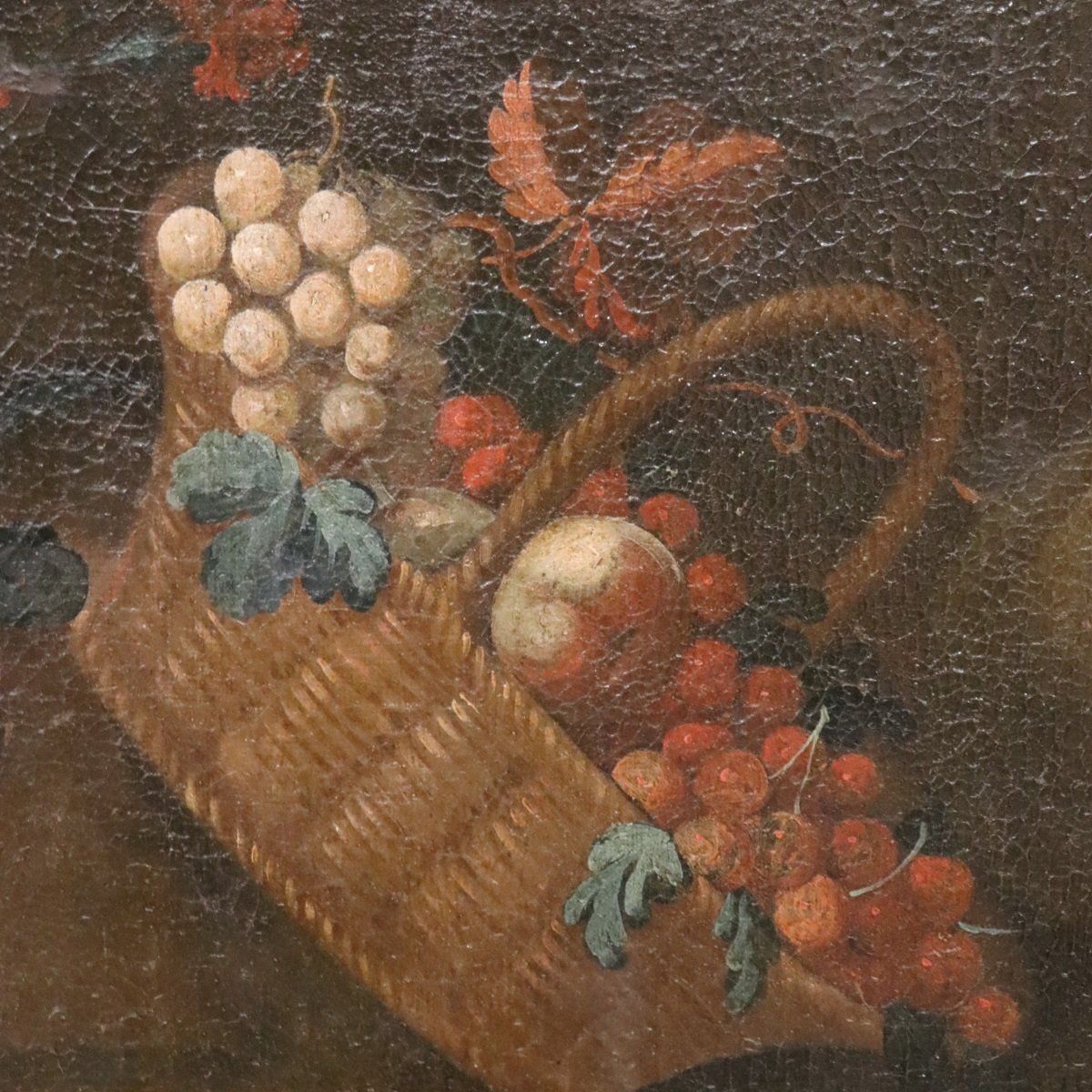 Still Life With Flowers And Fruits, 1700s, Oil On Canvas photo vintage