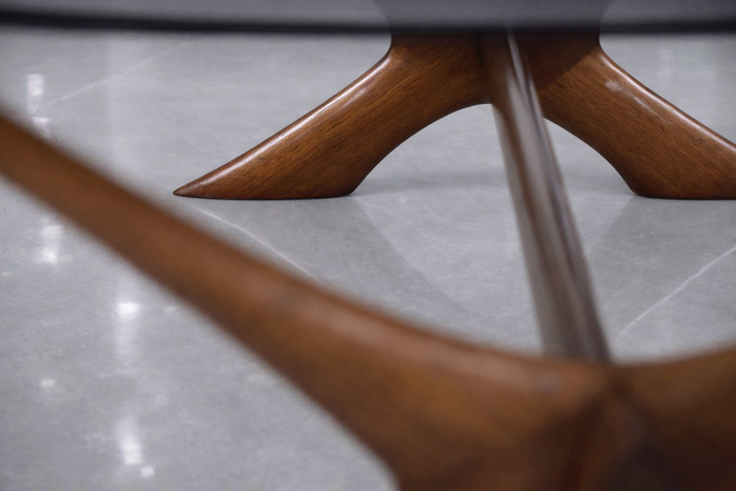 Mid Century Scandinavian Modern Glass And Walnut Condor Coffee Table By Fredrik Schriever Abeln For örebro Glass, 1960s photo for sale