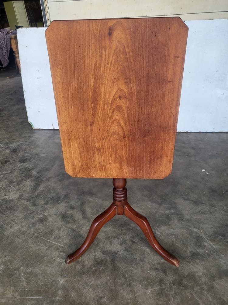 Antique Small Square Tilt Top Side End Lamp Occasional Table photo for sale