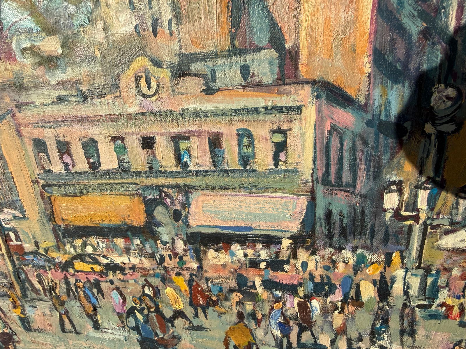 Josep Moscardo Las Ramblas Barcelona Oil On Canvas, Signed, 1990s, Framed C.1990 photo 3450.0