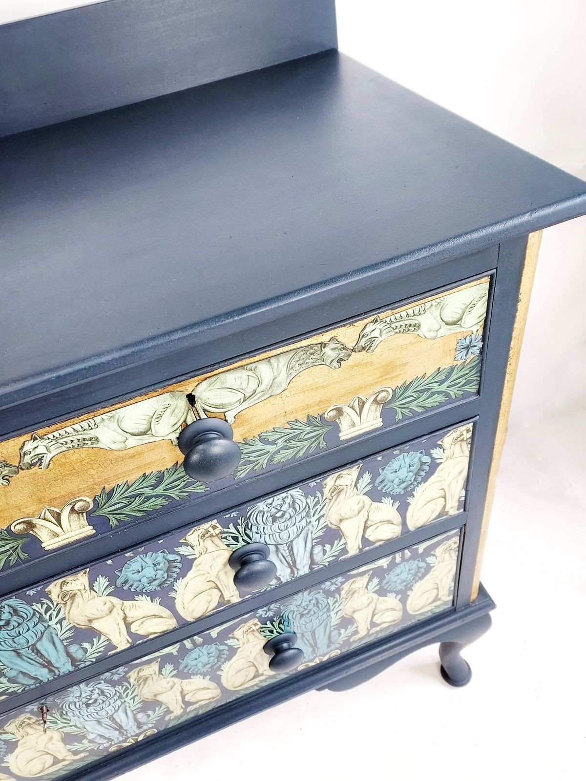 Large Antique Chest Of Drawers With Decorative Creatures Design photo for sale