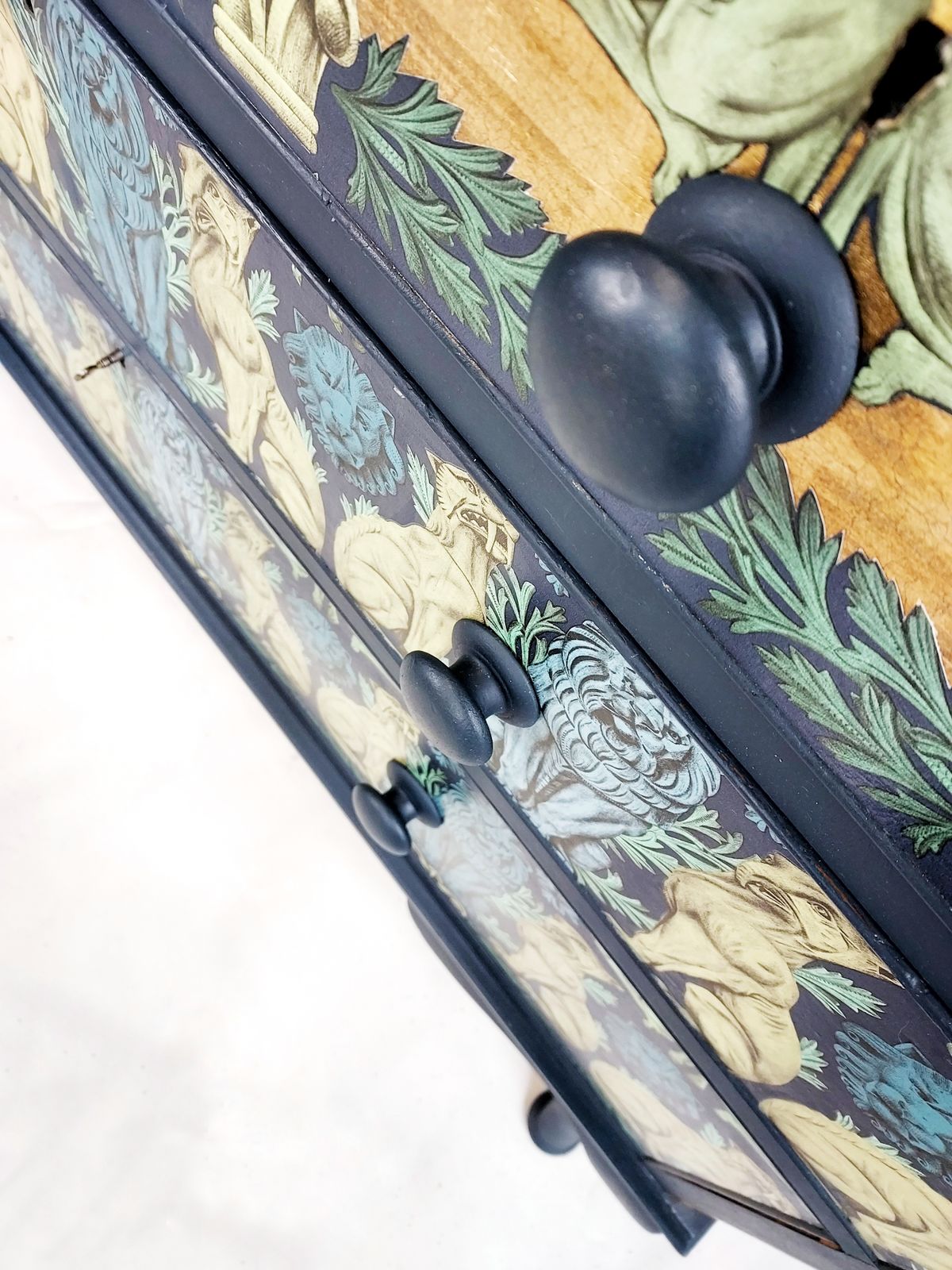 Large Antique Chest Of Drawers With Decorative Creatures Design photo 400.0
