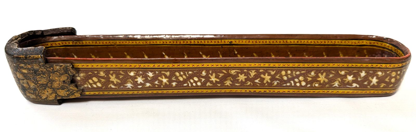 photo furniture Antique Islamic Kashmiri Hand Painted Lacquered Pen Case Qalamdan