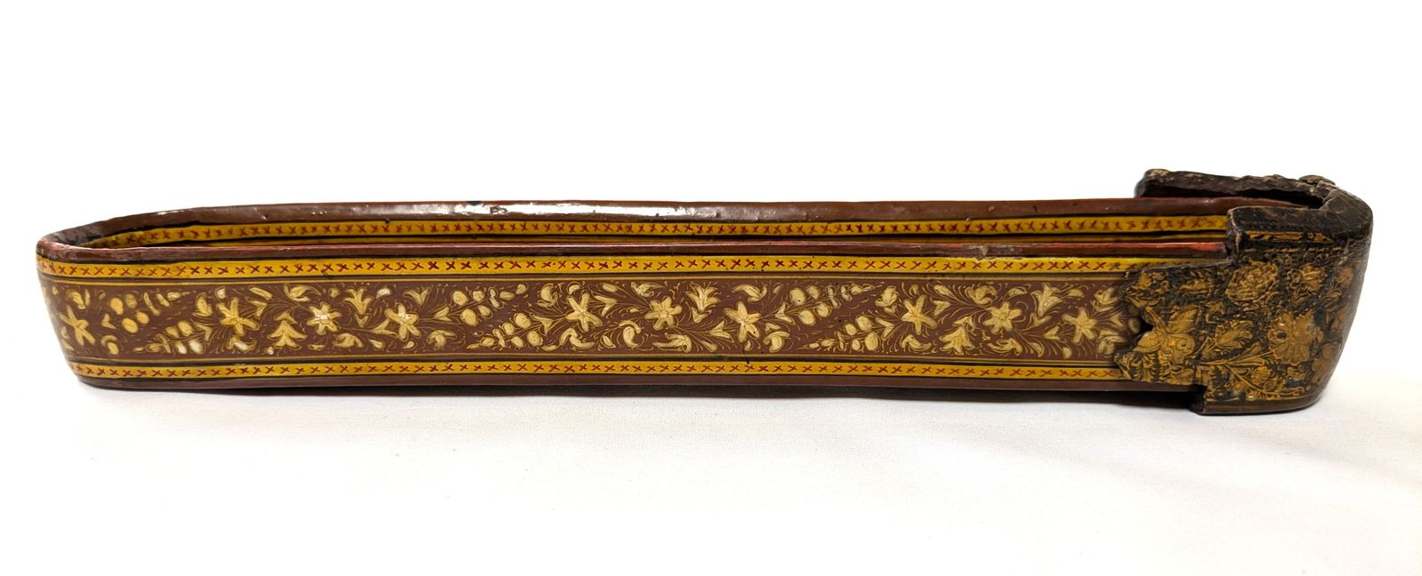 photo for sale Antique Islamic Kashmiri Hand Painted Lacquered Pen Case Qalamdan
