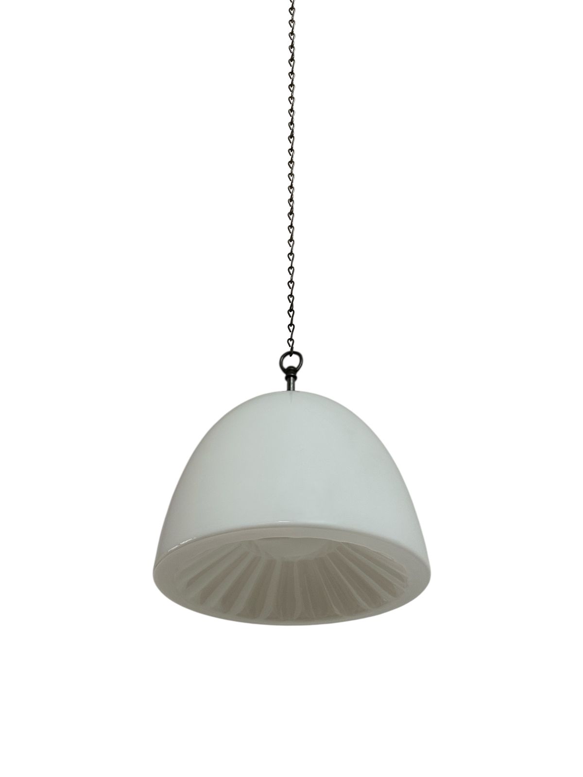 Run Set Vintage Church Opaline Milk White Glass Daisy Flower Ceiling Pendant Light Lamp photo for sale