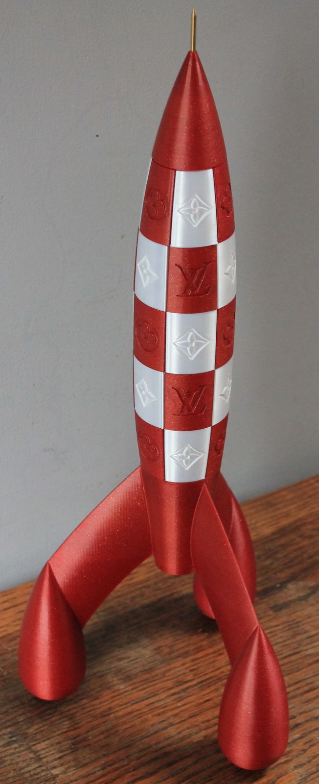 Rare Louis Vuitton Monogram Mascot Large Rocket Shop Window Art Advertising Sign Lv Space Press Rocket French Object Interior Design Vivienne Doudou photo for sale