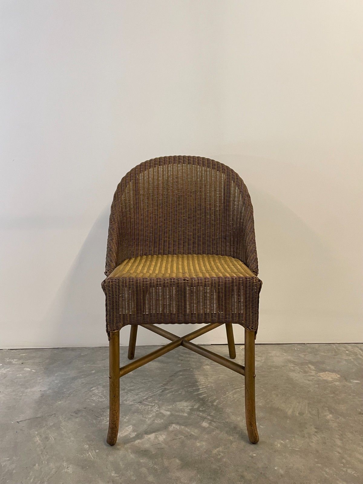 Vintage Circa 1930s Lloyd Loom “Lusty” Original Gold Painted Pair Of Occasional Dining Chairs photo 300.0