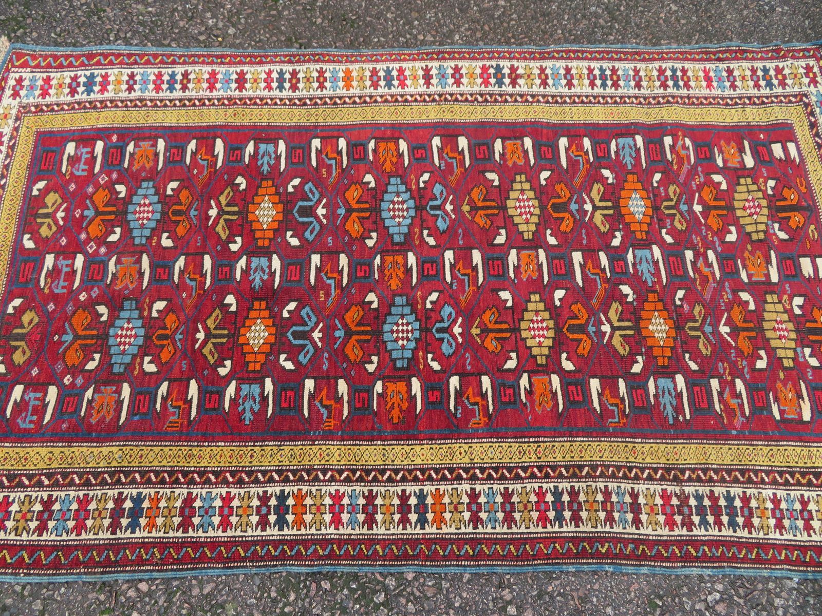 Antique Caucasian Karabagh Rug. 210cm X 127cm. photo furniture