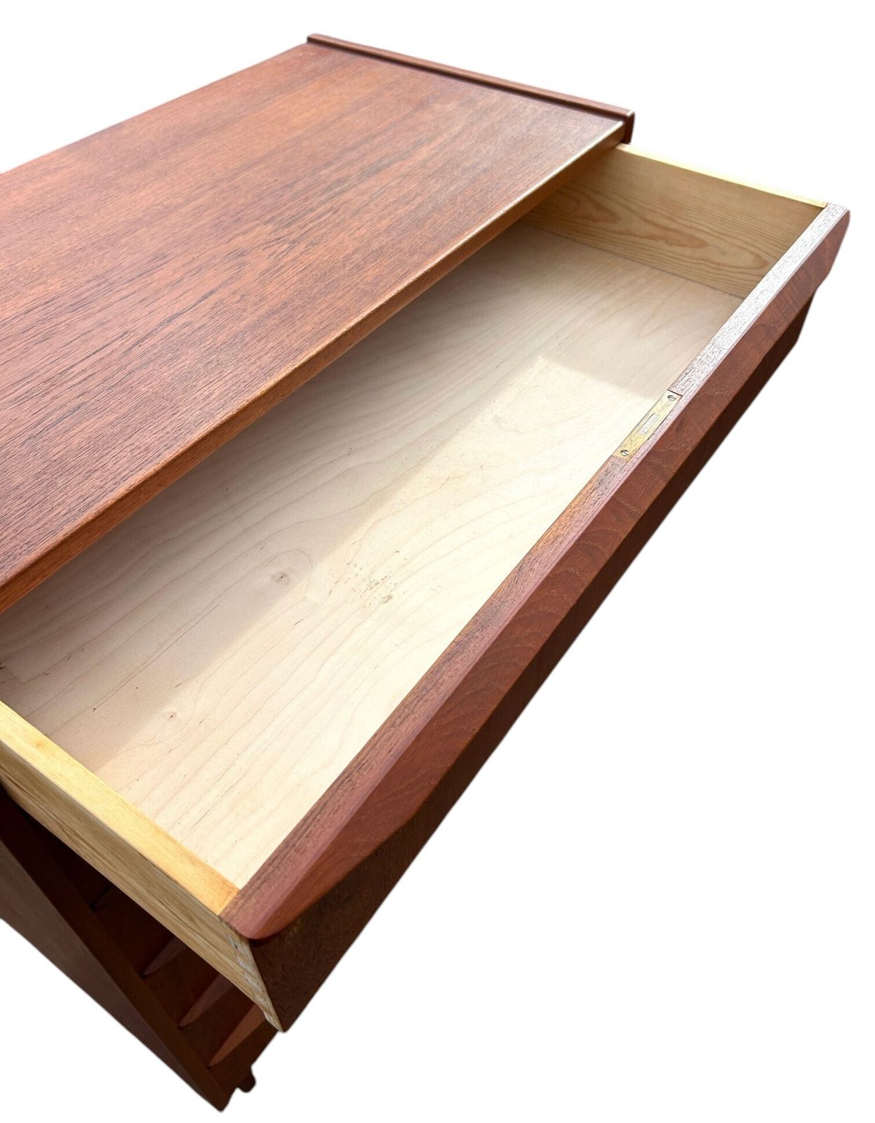 photo furniture Danish Teak Chest Of Drawers Scalloped Handles Mid Century Tallboy 1960s