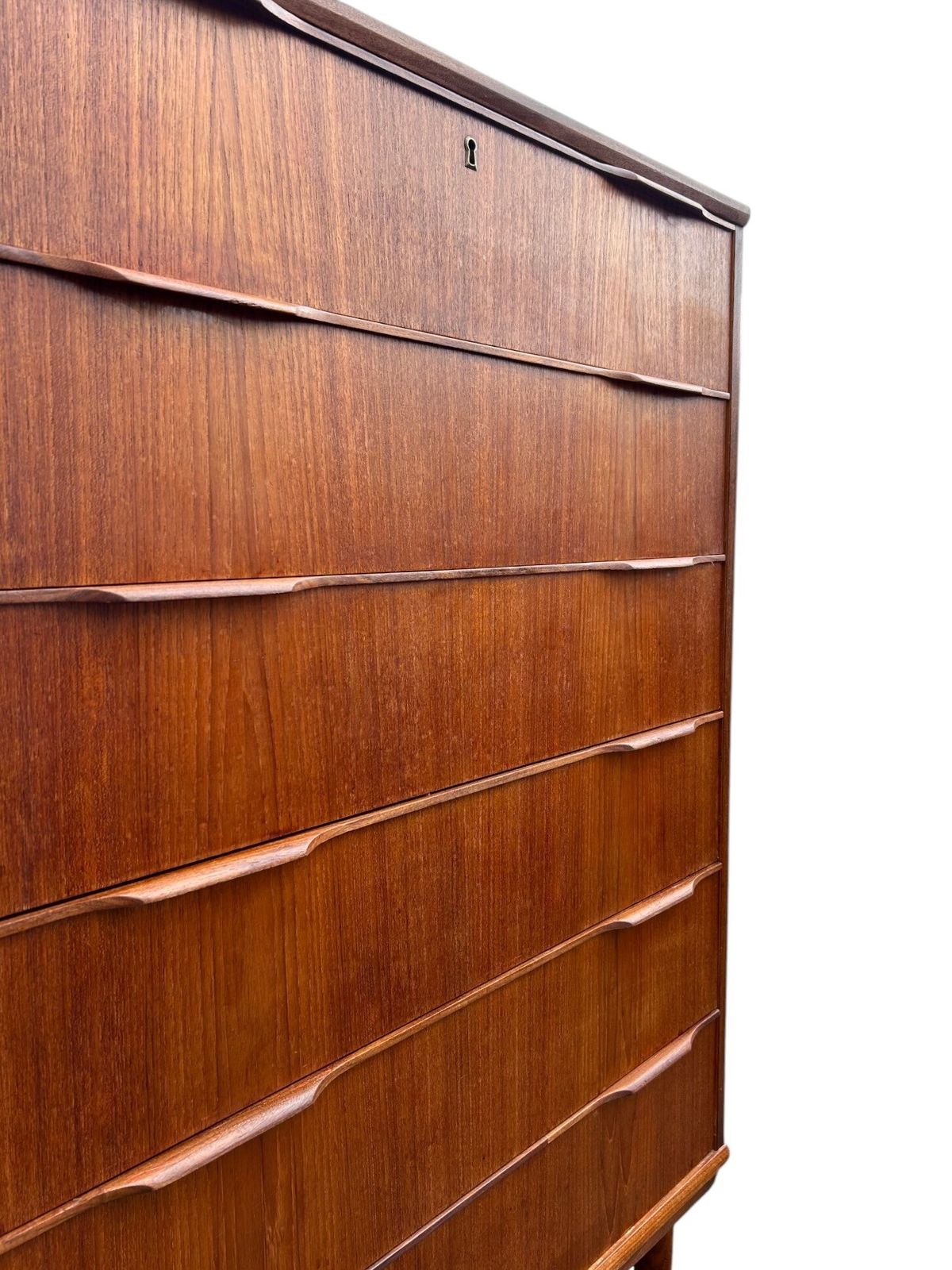 Danish Large Teak Chest Of Drawers Mid Century Tallboy 1960s photo Furniture
